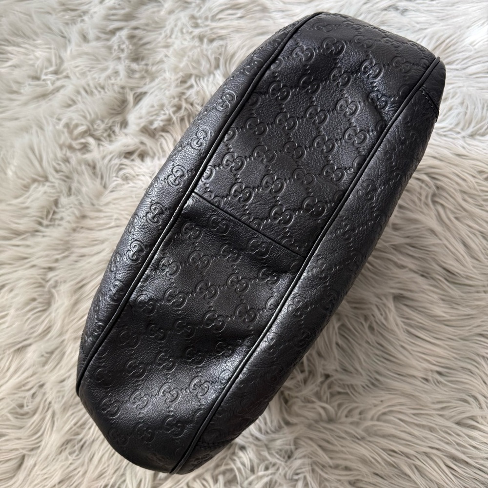 GUCCI Black Guccissima Leather New Web Hobo Shoulder Bag - Picture 8 of 14